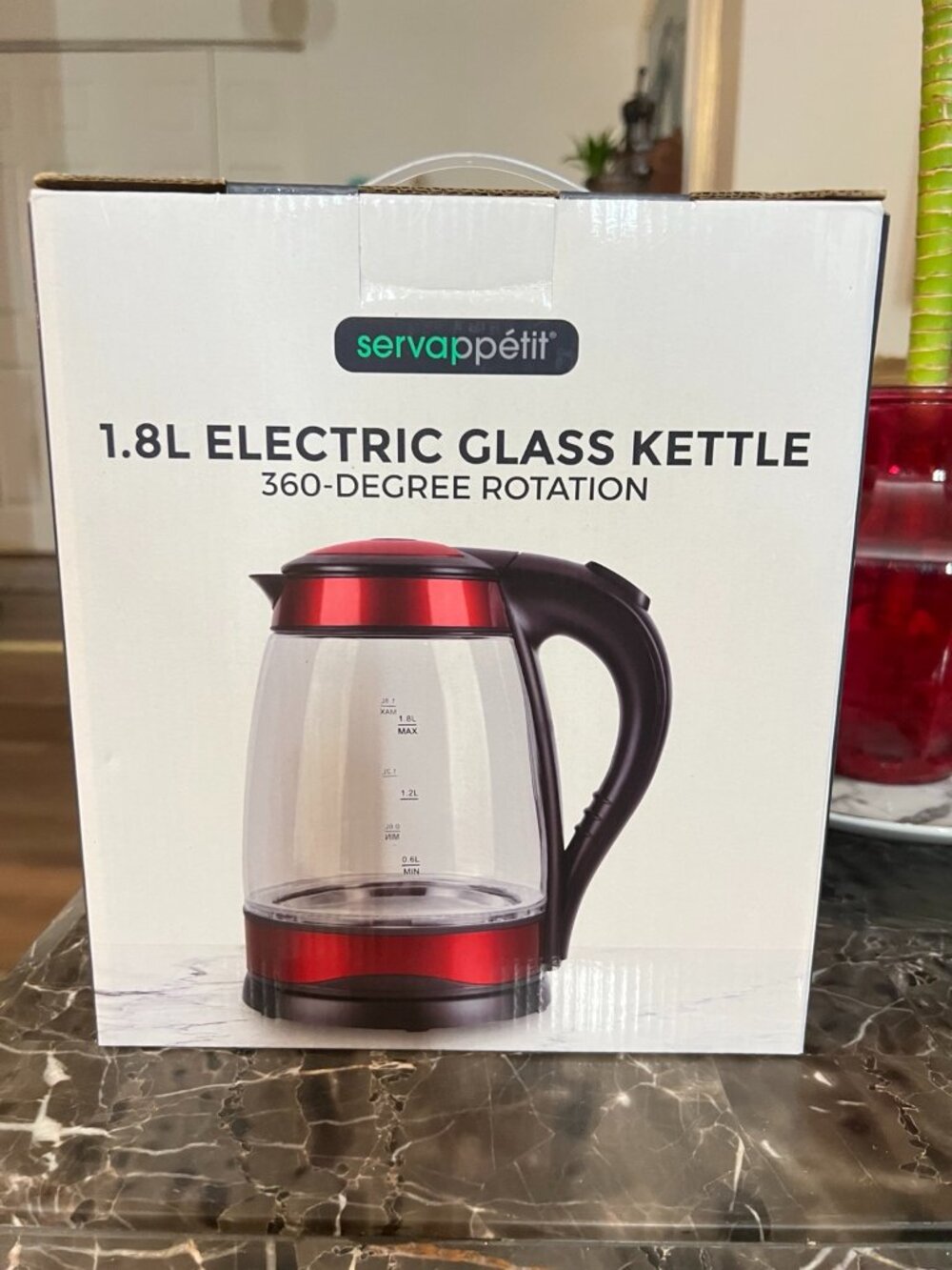 Servappétit Electric Glass Kettle 360 Rotation